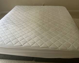 Sleep number bed with pedestal.