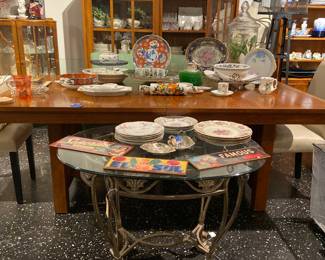 glass side table, dining tables, cabinets, hutch, diningware