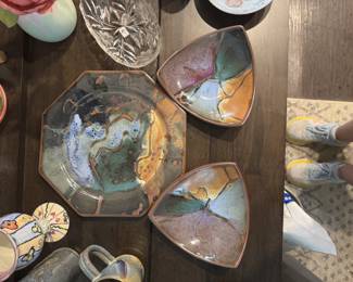 Art pottery plate and dishes