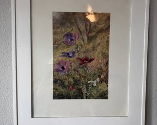 Floral Print in White Frame Wall Art