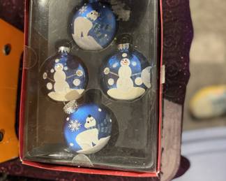 Snowman Glass Ornaments