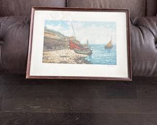 Boat on Shore Painting