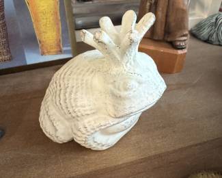 Cast Iron White Frog Prince