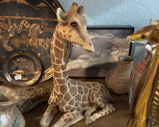 Ceramic and Hand Blown Glass Giraffe