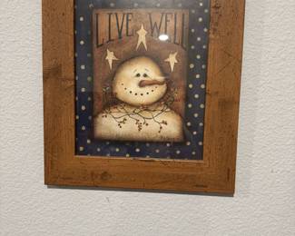 Live Well Snowman Wall Art