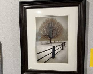Snowy Lane with Tree Print Wall Art