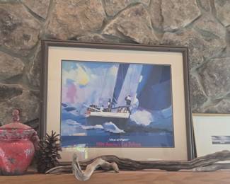 🖼 Framed America’s Cup 1995 Sailing Poster – Signed
Bright, bold, and iconic! This framed 1995 America's Cup Defense poster features striking blues and action-packed sailing imagery.
A fantastic piece for a home office, den, or sailing enthusiast’s collection.