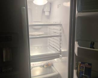 GE Stainless Side-by-Side Refrigerator	Modern GE fridge in brushed stainless steel with water/ice dispenser. Sleek and versatile.
