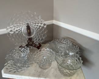Vintage Fostoria American Glass Cubist