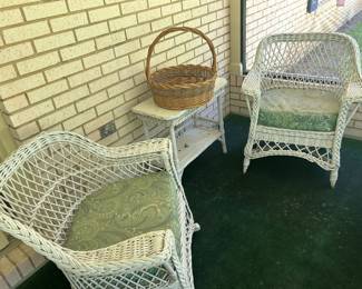 Pair of wicker chairs