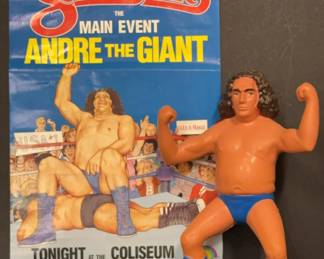1984 Titan Sports WWF Andre The Giant Figurine With Poster