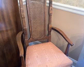DINING TABLE WITH CANE BACK CHAIRS