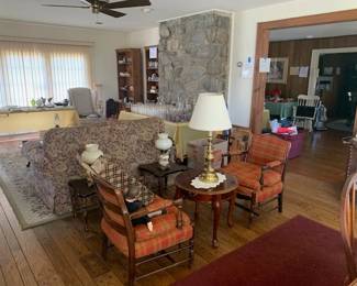 Pair of Armchairs / 24-inch Round Table