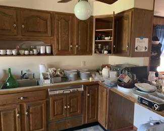 All of The Kitchen Cabinets Are somewhat full, so take a look inside