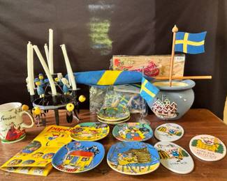 Swedish Collectibles Rostrand Pippi Longstocking Plates Candleholder