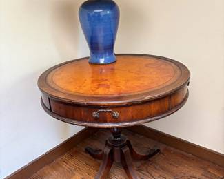 Imperial Furniture Mahogony Table Amd Ceramic Lamp