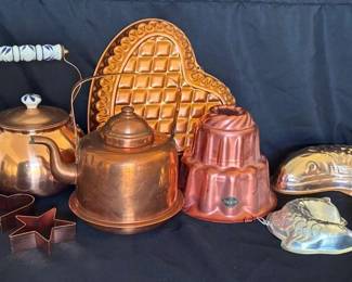 Copper Teapots And Mirro Jello Mold