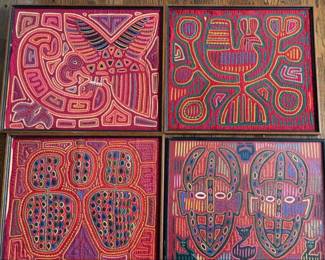 Mola HandSewn Textiles Framed
