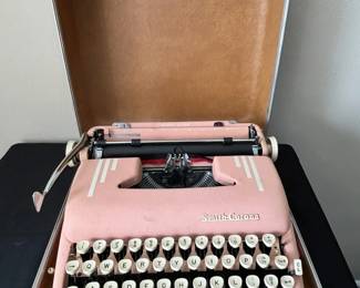 Vintage Pink Portable Smith And Corona Typewriter