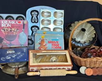 Krumcake Iron Ceramic Cookie Stamps Cast Iron Mini Bundt Pan And More