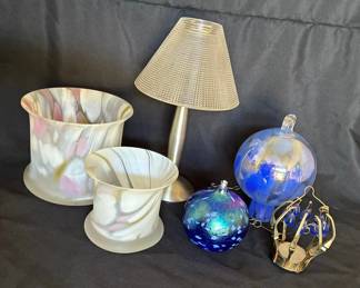 Vines Of Seattle Art Glass Oil Lamp Brass And Glass Hanging Candle Holder