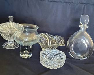 Lidded Crystal Candy Dish Krosno Candleholder