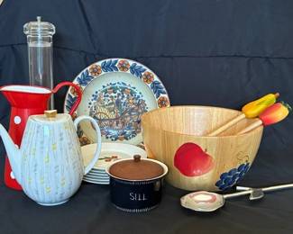 Eschenbach Teapot Johannes Nisson Dish And Clay Art Wooden Bowl