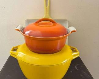 Copco And Dru Enameled Cast Iron Pans