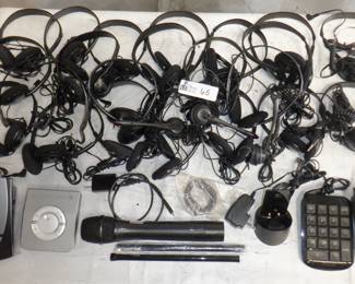 LOT COBY HEADPHONES/PLANTRONICS ACCESSORIES