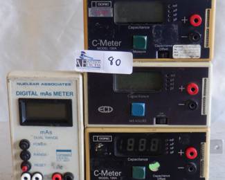 LOT OF 3 METERS INCLUDING DORIC C METER MODEL 130A, NUCLEAR ASSOCIATES 07-487, ECD MODEL 100
