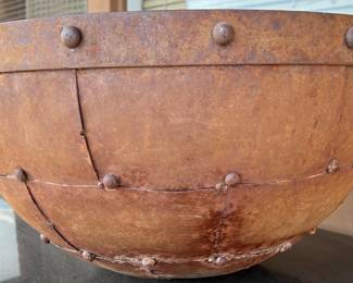 Extra large heavy metal flower pot