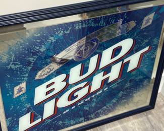 Bud Light mirrored sign