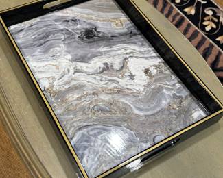 Simulated marble serving tray