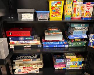 Games, Legos, Lincoln logs, puzzles