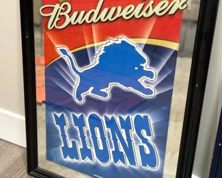 Budweiser Detroit Lions mirrored sign