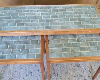 Mid Century Danish Modern Nesting Tables Tile Tidaholms Mobelfabrik
