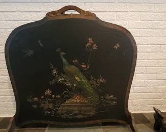 Victorian Hand-painted fire screen