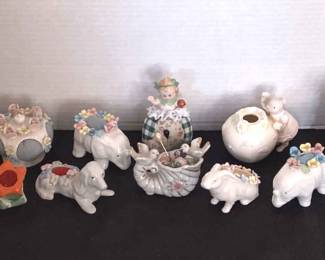 Vintage Ceramic Animal Pincushions 