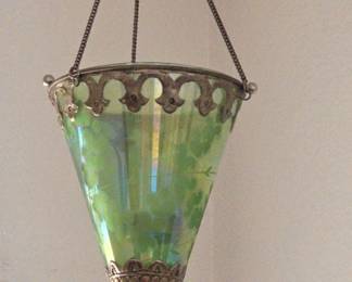 Etched Stained Glass Candle Holder