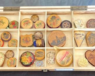 Vintage Wooden Disc Pincushions