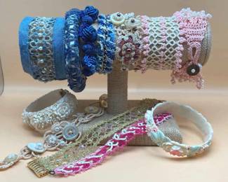 Tatted Bracelets Vintage Floral Bangles