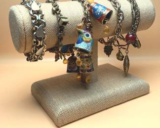 Bird Charm Bold Link Bracelets