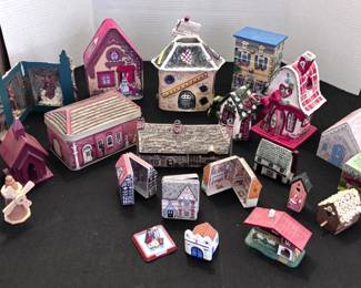 Blue Sky Porcelain, Tin Wood Decor Houses