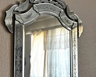 Venetian Style Etched Glass Mirror 