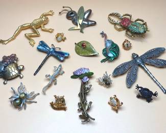 Unique Reptiles Insects Pins  Some Sterling