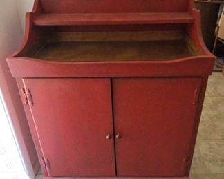 Red Bakers Chest With Copper Lining