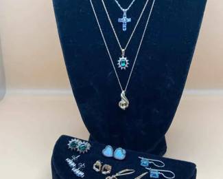 Gold Sterling Silver Necklace  Earrings