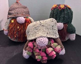 Handmade Knitted Fall Gnomes