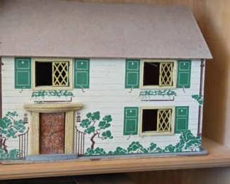 Vintage Ivory Green Dollhouse 