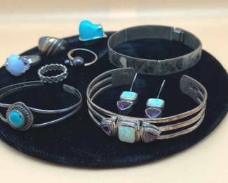Southwest Sterling SilverStone Bracelets, Rings  Earrings